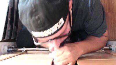 DILF mature sucking off gloryhole shaft - drtuber