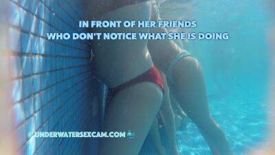 HOT BIKINI TEEN18+ MASTURBATES IN A PUBLIC POOL WITH AN UNDERWATER JET STREAM - hclips - France