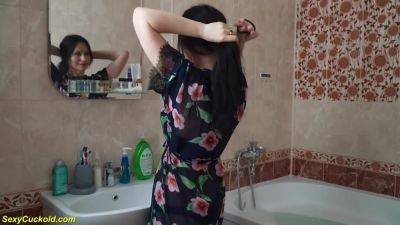 hairy bush mature takes a soapy shower - hotmovs.com - Russia