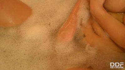 British Big Tits Babe in Soap and Candle Wax Bath - porntry.com - Britain