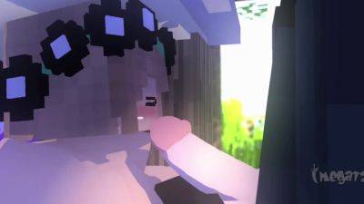 Minecraft porn cartoon with blowjob in public - anysex.com